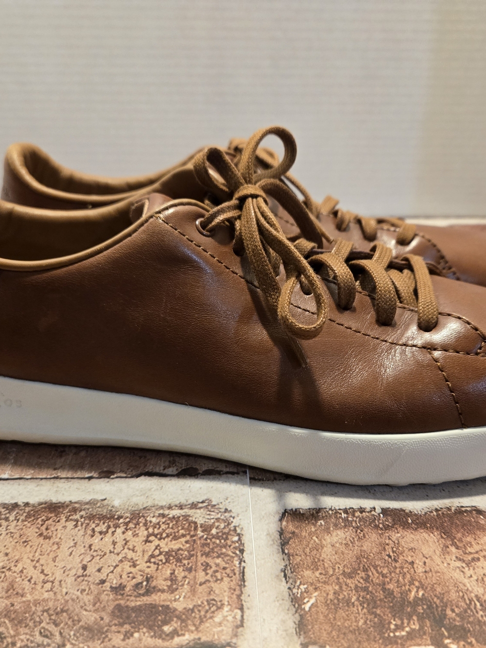 Cole Haan Brown Leather Low-Top Sneakers with White Sole - Picture 8 of 12